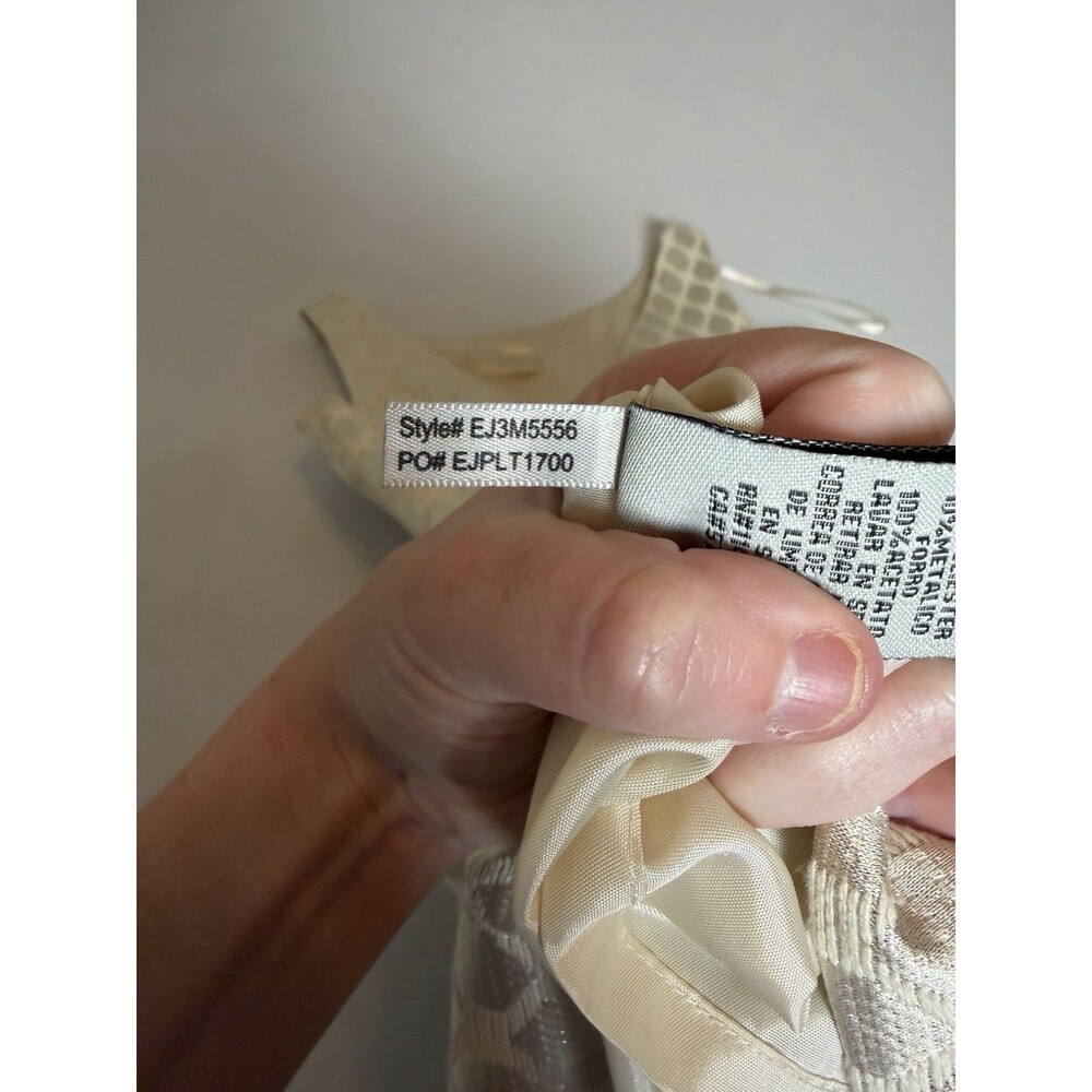 Eliza J Metallic Jacquard Fit & Flare Dress Belted Size 6 - Picture 16 of 16